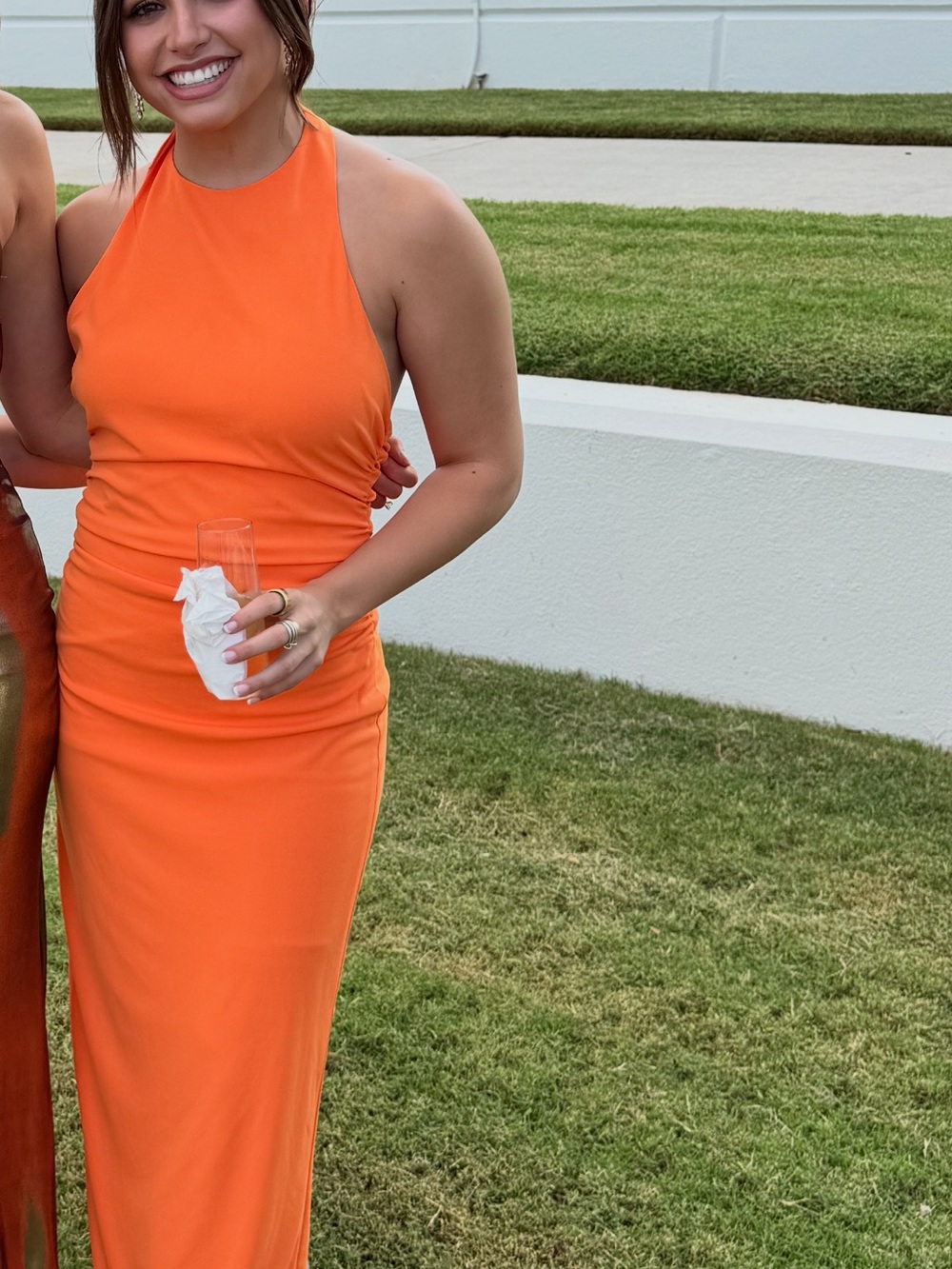 Women’s Zara Halter Orange Maxi Dress
